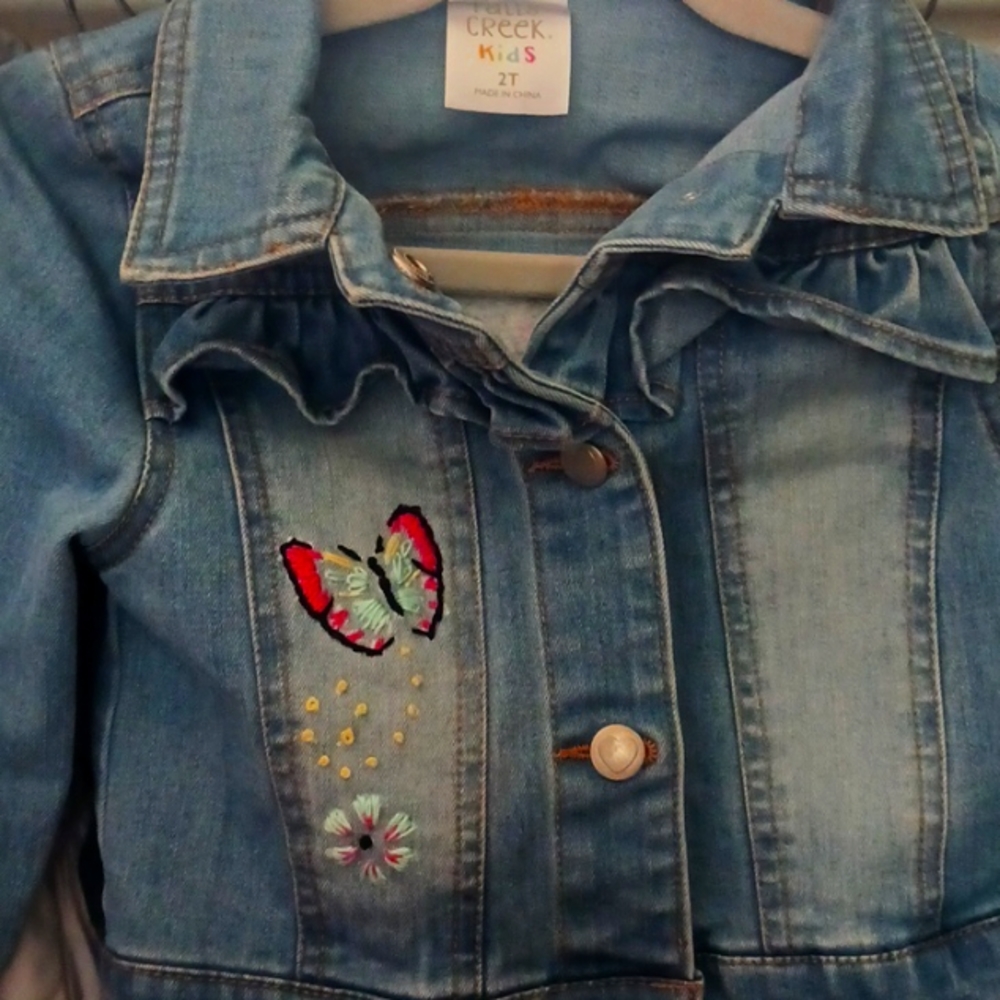 Jean jacket hand embroidered